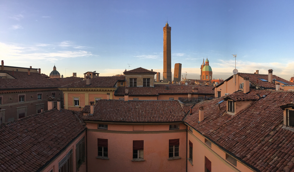 View of Bologna's red roofs.