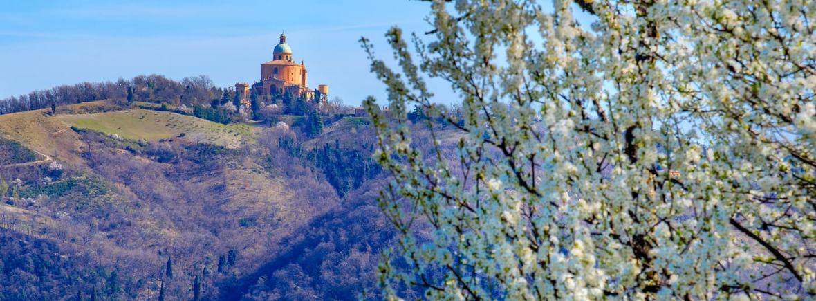 View of the Basilica of San Luca from the hills above Bologna