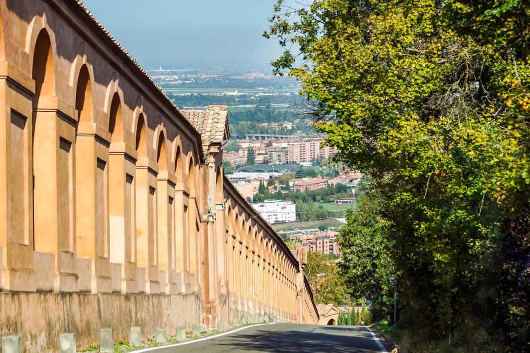 View of the Portico di San Luca in Bologna