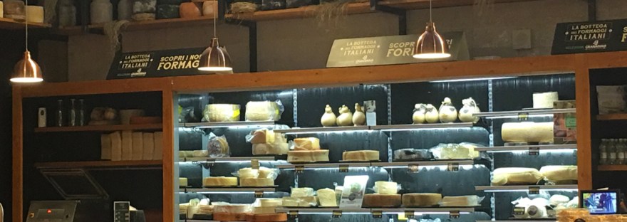 The cheese counter at FICO Eataly World in Bologna