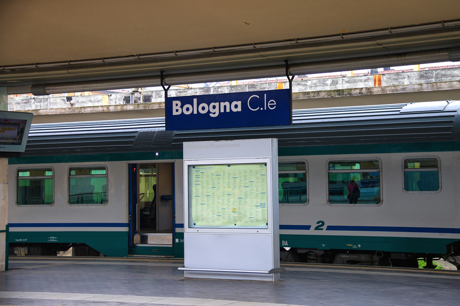 train at Bologna Centrale train station