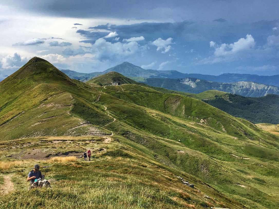 View of mountains in the Bologna Apennines